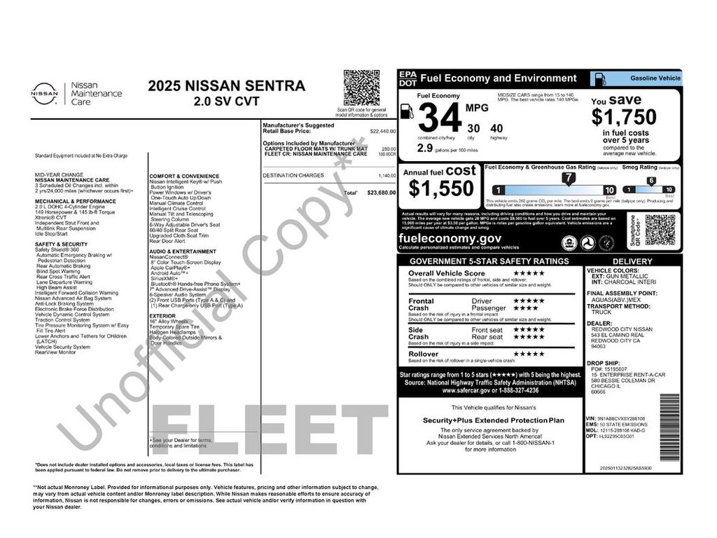 nissan sentra 2025 3N1AB8CVXSY288108 image nissan sentra 2025 3N1AB8CVXSY288108 image
