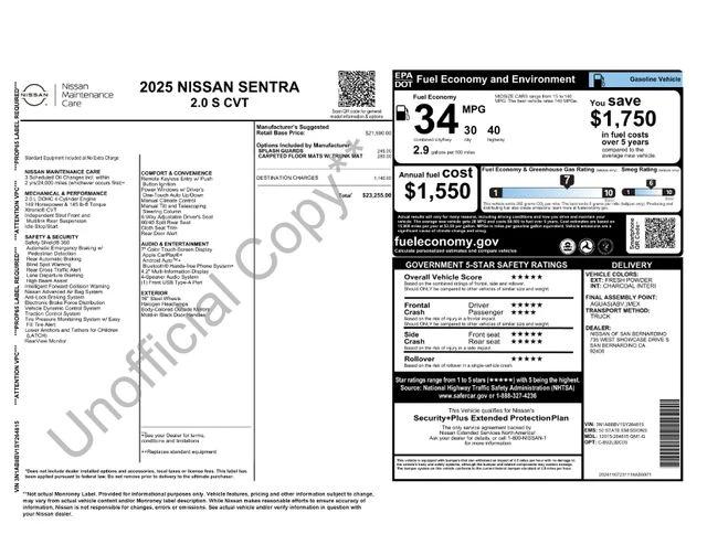 nissan sentra 2025 3N1AB8BV1SY264815 image nissan sentra 2025 3N1AB8BV1SY264815 image