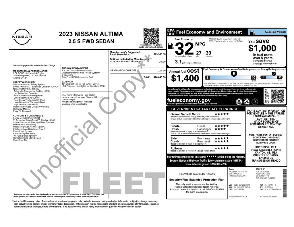 nissan altima 2023 1N4BL4BV5PN375739 image nissan altima 2023 1N4BL4BV5PN375739 image