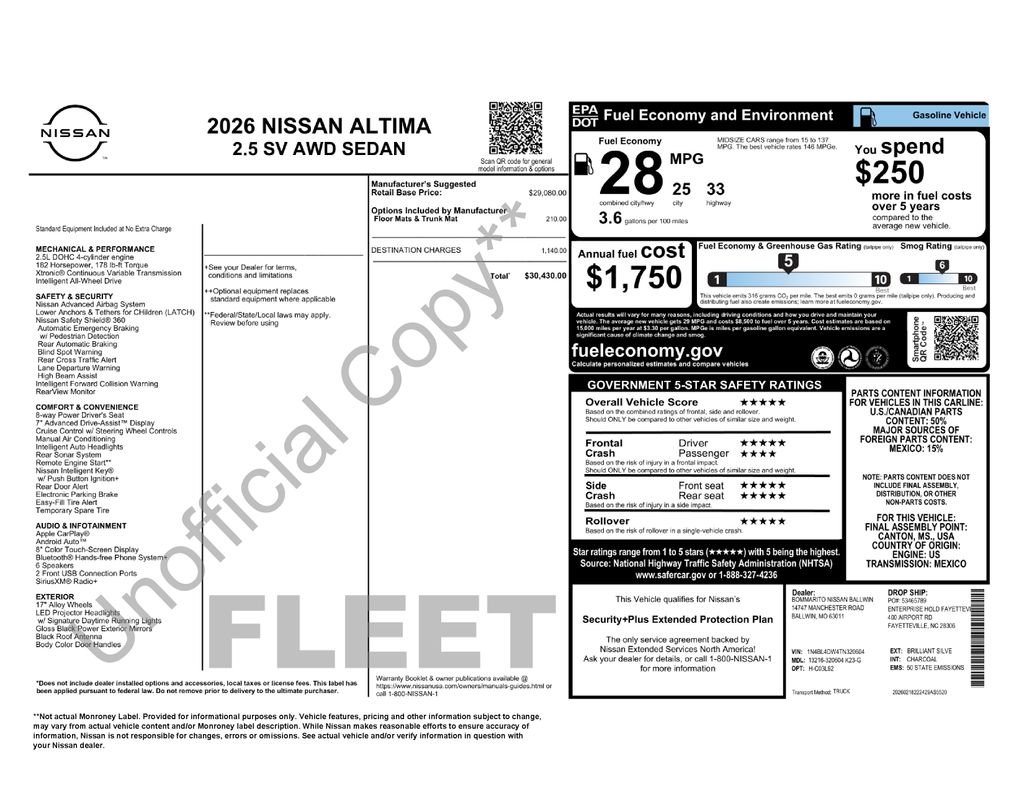 nissan altima 2026 1N4BL4DW4TN320604 image nissan altima 2026 1N4BL4DW4TN320604 image