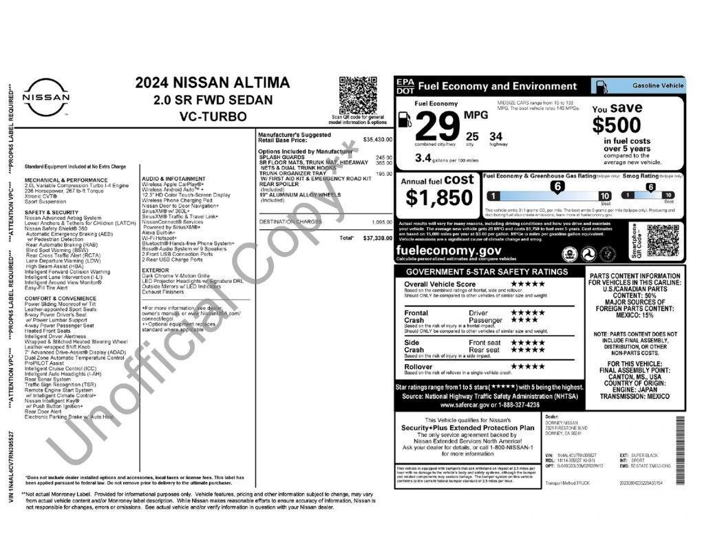 nissan altima 2024 1N4AL4CV7RN305527 image nissan altima 2024 1N4AL4CV7RN305527 image