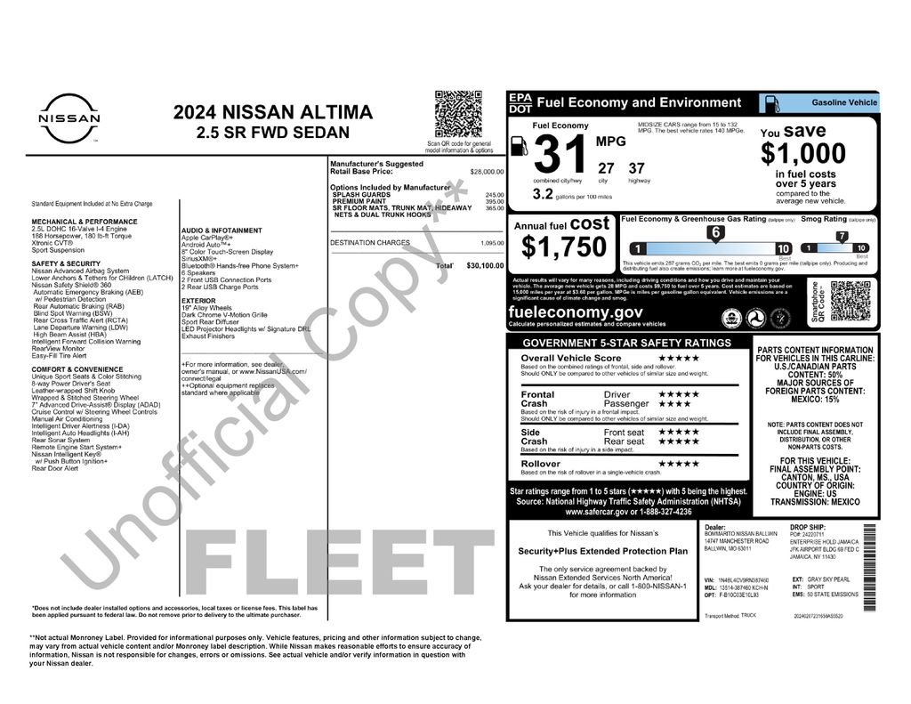 nissan altima 2024 1N4BL4CV9RN387460 image nissan altima 2024 1N4BL4CV9RN387460 image