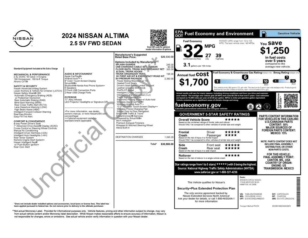 nissan altima 2024 1N4BL4DV3RN326345 image nissan altima 2024 1N4BL4DV3RN326345 image