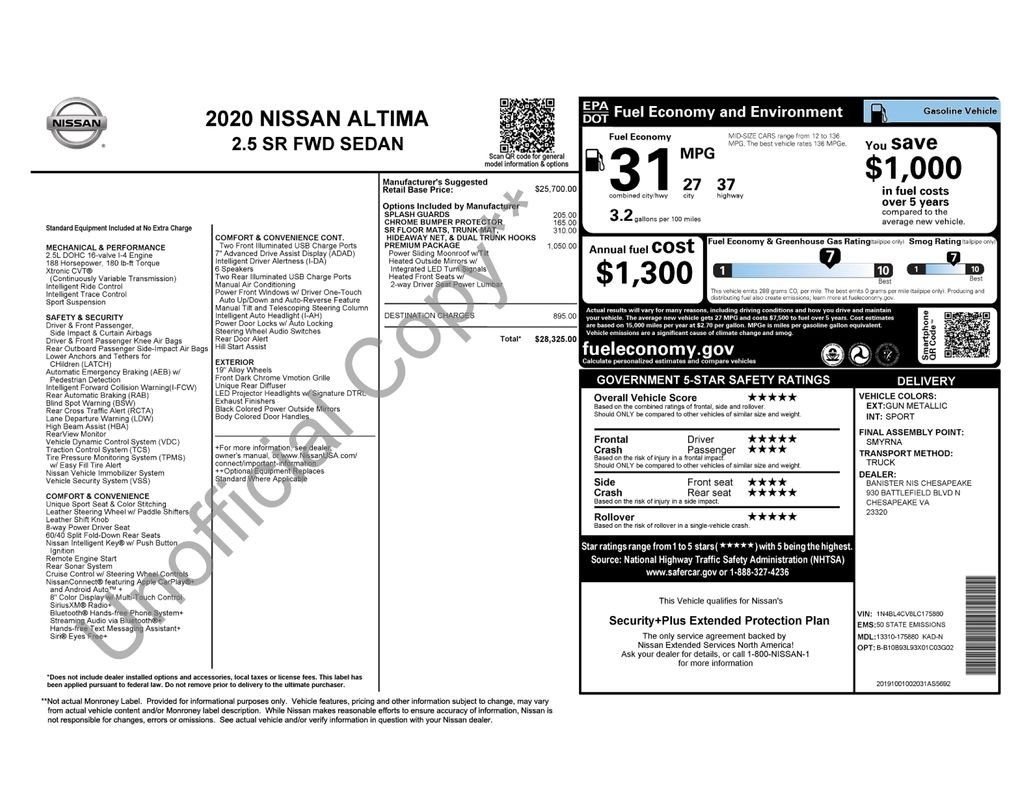nissan altima 2020 1N4BL4CV8LC175880 image nissan altima 2020 1N4BL4CV8LC175880 image