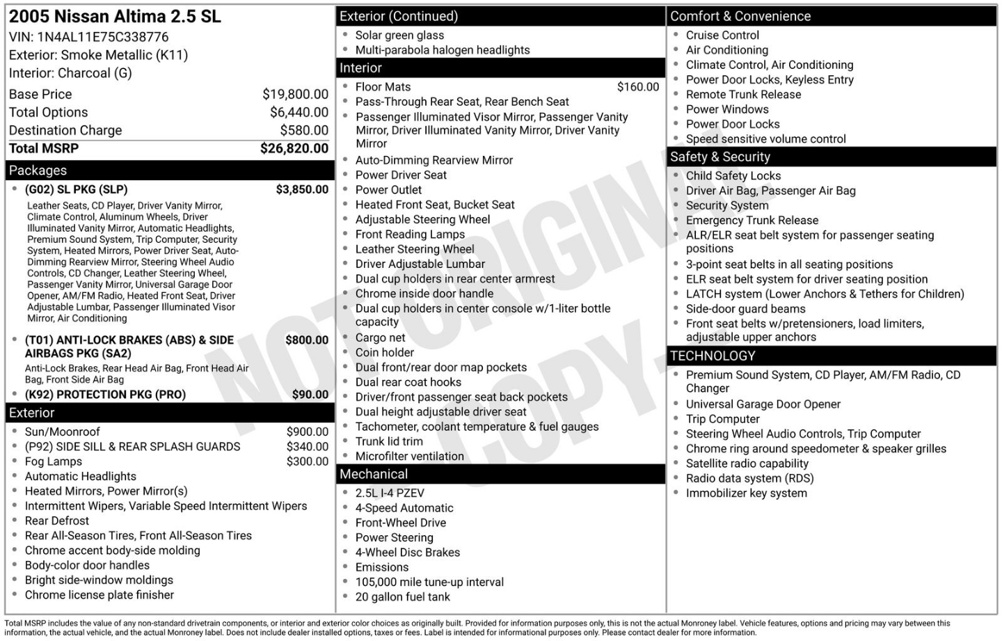 nissan altima 2005 1N4AL11E75C338776 image nissan altima 2005 1N4AL11E75C338776 image