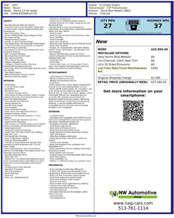 nissan altima 2022 1N4BL4DV5NN319729 image nissan altima 2022 1N4BL4DV5NN319729 image