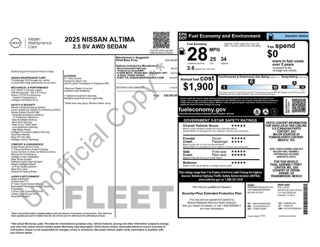 nissan altima 2025 1N4BL4DW0SN362458 image nissan altima 2025 1N4BL4DW0SN362458 image