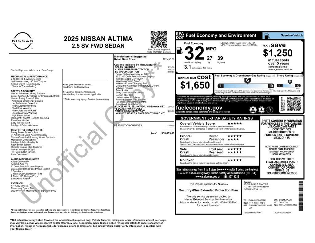 nissan altima 2025 1N4BL4DV7SN405541 image nissan altima 2025 1N4BL4DV7SN405541 image