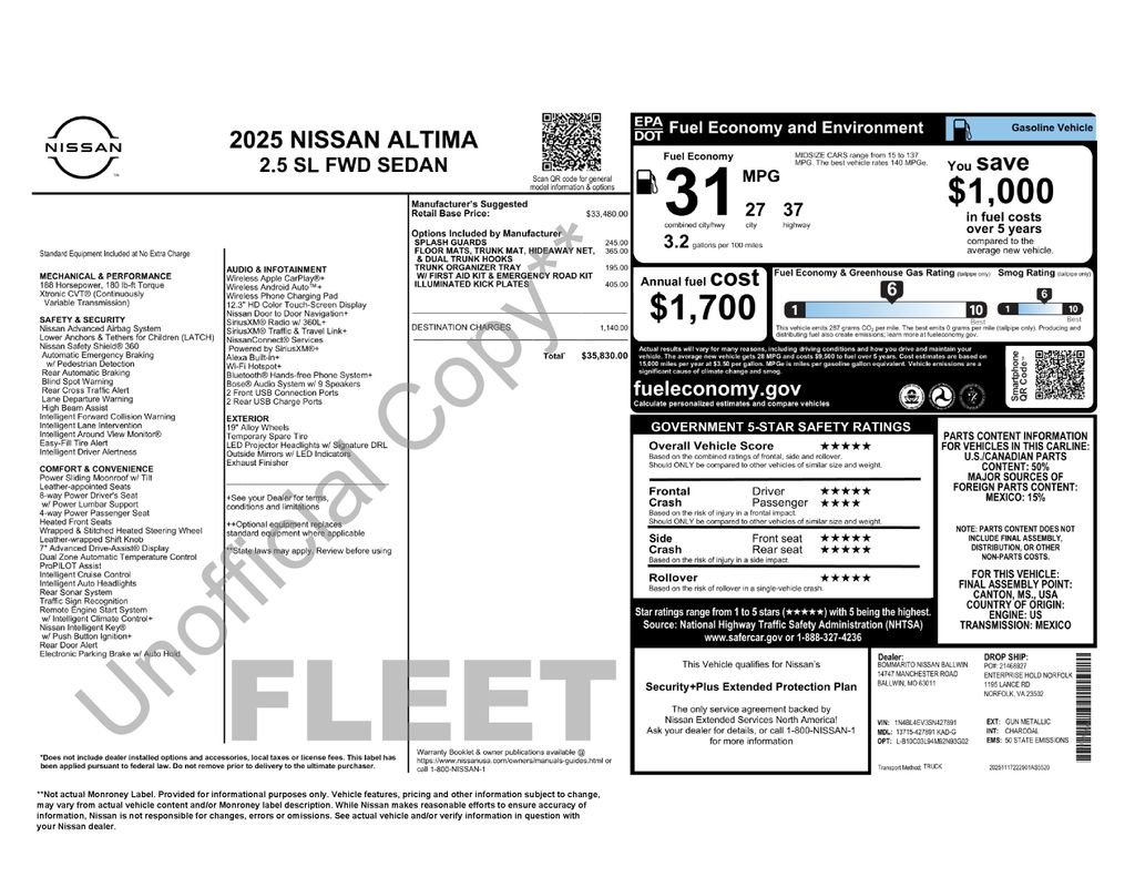 nissan altima 2025 1N4BL4EV3SN427891 image nissan altima 2025 1N4BL4EV3SN427891 image