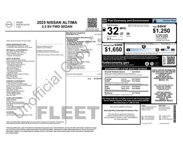 nissan altima 2025 1N4BL4DV9SN331250 image nissan altima 2025 1N4BL4DV9SN331250 image