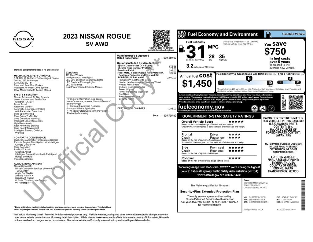 nissan rogue 2023 5N1BT3BB2PC787361 image nissan rogue 2023 5N1BT3BB2PC787361 image