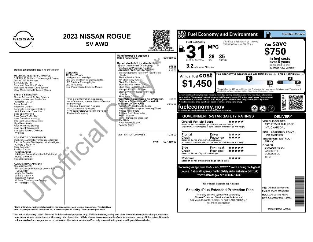 nissan rogue 2023 JN8BT3BB9PW204730 image nissan rogue 2023 JN8BT3BB9PW204730 image
