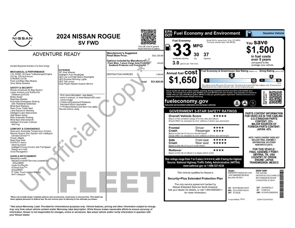 nissan rogue 2024 5N1BT3BA2RC700973 image nissan rogue 2024 5N1BT3BA2RC700973 image