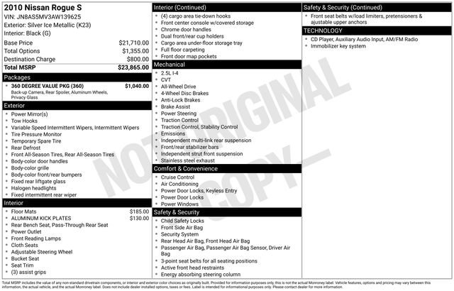 nissan rogue 2010 JN8AS5MV3AW139625 image nissan rogue 2010 JN8AS5MV3AW139625 image