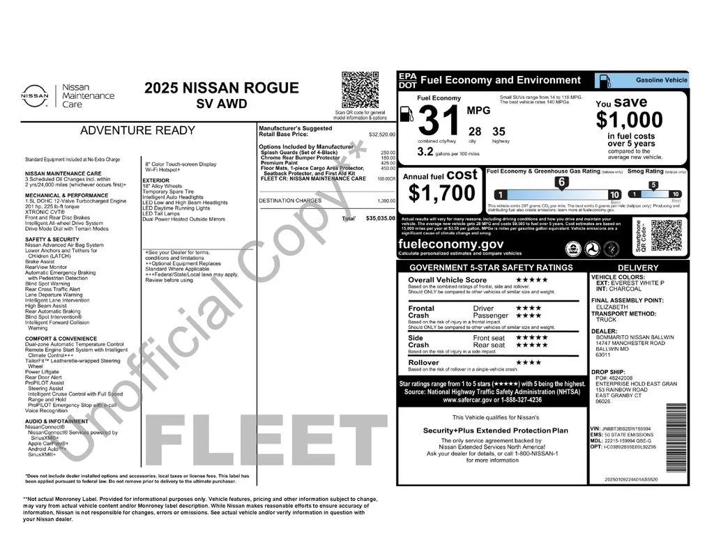 nissan rogue 2025 JN8BT3BB2SW159994 image nissan rogue 2025 JN8BT3BB2SW159994 image