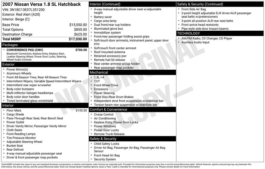 nissan versa 2007 3N1BC13E07L351200 image nissan versa 2007 3N1BC13E07L351200 image