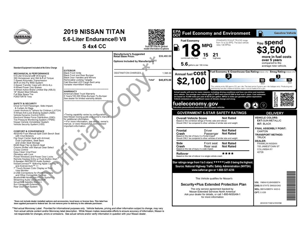 nissan titan 2019 1N6AA1EJ0KN506374 image nissan titan 2019 1N6AA1EJ0KN506374 image