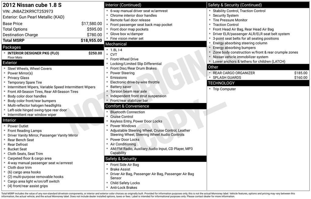 nissan cube 2012 JN8AZ2KR9CT253973 image nissan cube 2012 JN8AZ2KR9CT253973 image