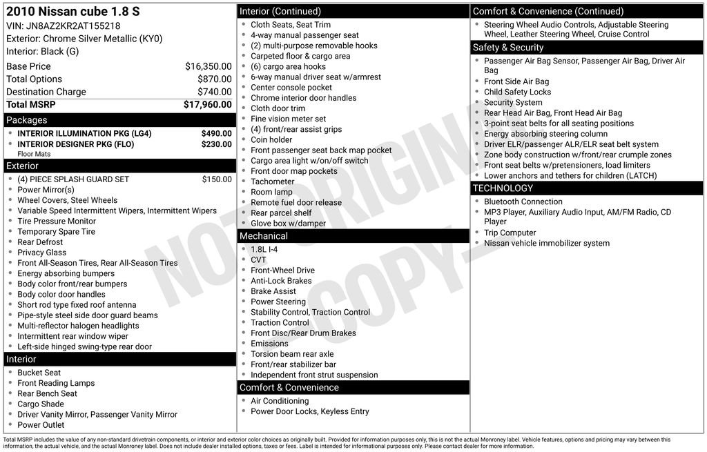 nissan cube 2010 JN8AZ2KR2AT155218 image nissan cube 2010 JN8AZ2KR2AT155218 image