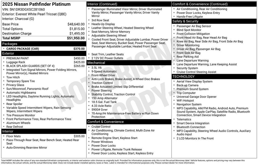nissan pathfinder 2025 5N1DR3DGXSC281060 image nissan pathfinder 2025 5N1DR3DGXSC281060 image