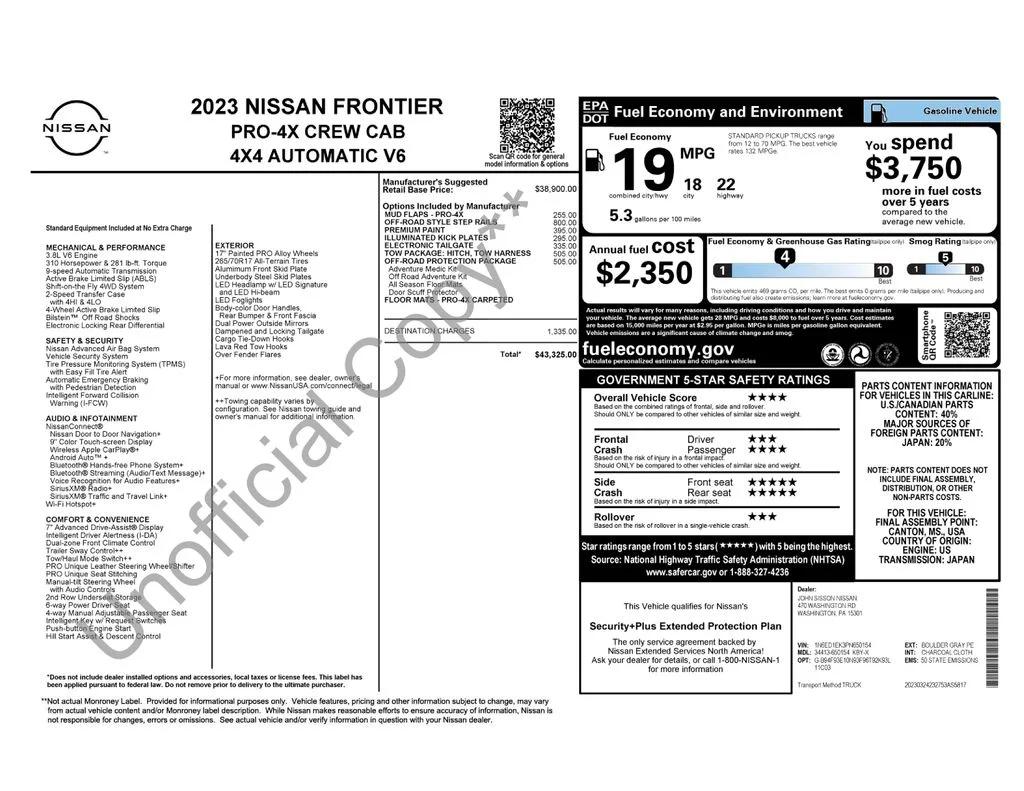 nissan frontier 2023 1N6ED1EK3PN650154 image nissan frontier 2023 1N6ED1EK3PN650154 image