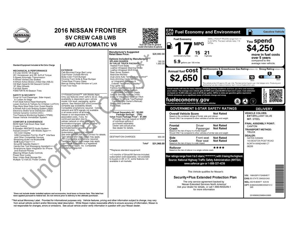 nissan frontier 2016 1N6AD0FV7GN904577 image nissan frontier 2016 1N6AD0FV7GN904577 image