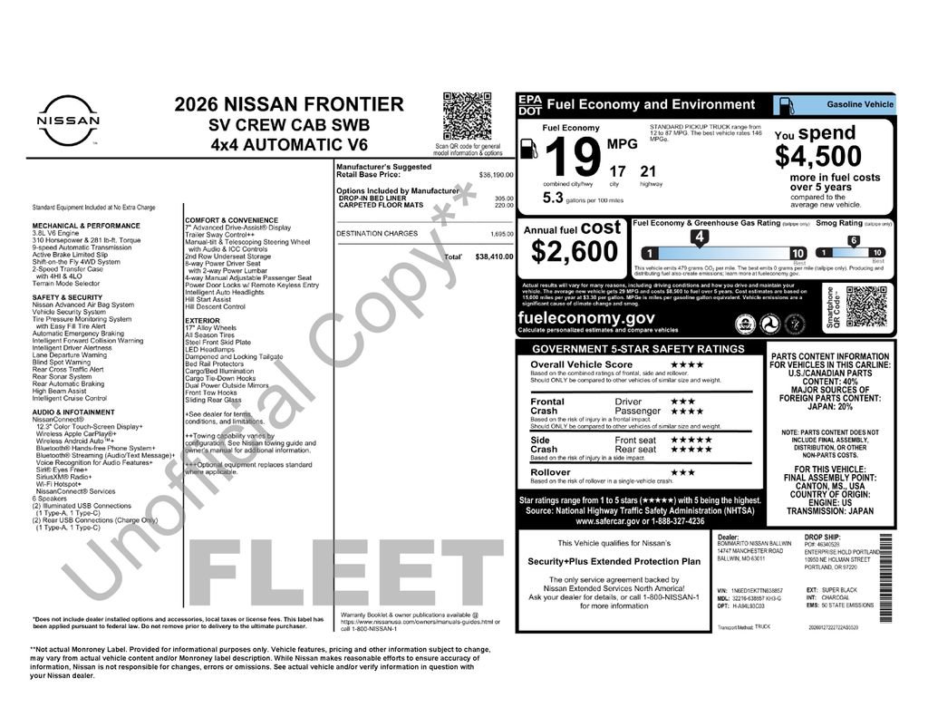 nissan frontier 2026 1N6ED1EK7TN638857 image nissan frontier 2026 1N6ED1EK7TN638857 image