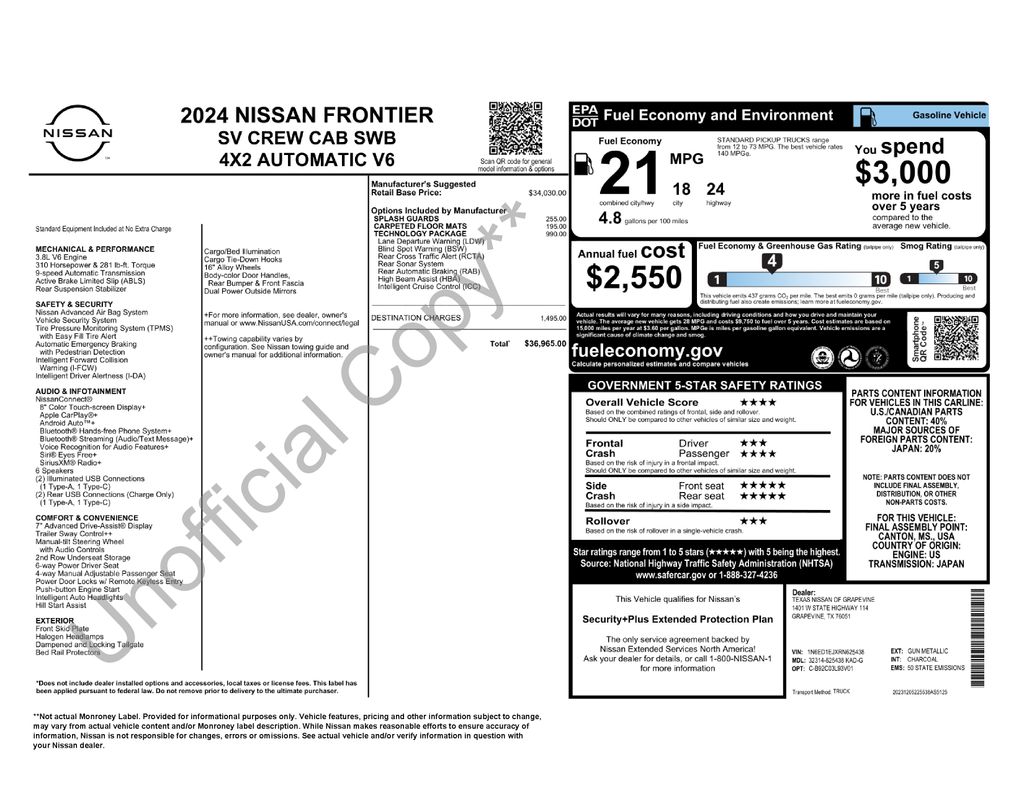 nissan frontier 2024 1N6ED1EJXRN625438 image nissan frontier 2024 1N6ED1EJXRN625438 image