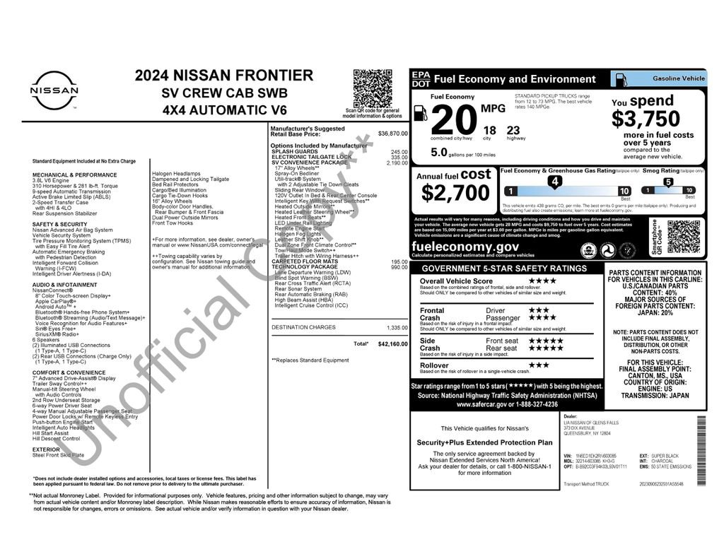 nissan frontier 2024 1N6ED1EK2RN603085 image nissan frontier 2024 1N6ED1EK2RN603085 image