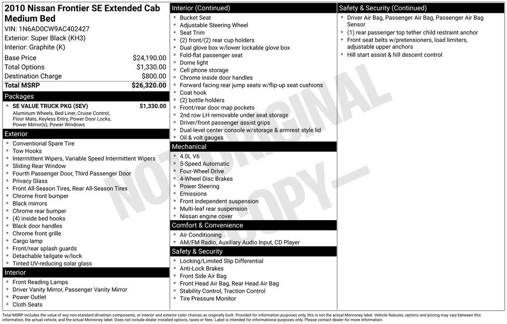 nissan frontier 2010 1N6AD0CW9AC402427 image nissan frontier 2010 1N6AD0CW9AC402427 image