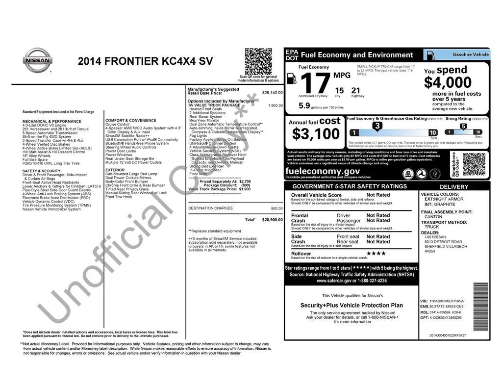 nissan frontier 2014 1N6AD0CW0EN759599 image nissan frontier 2014 1N6AD0CW0EN759599 image