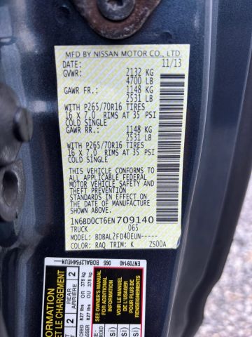 nissan frontier 2014 1N6BD0CT6EN709140 image nissan frontier 2014 1N6BD0CT6EN709140 image