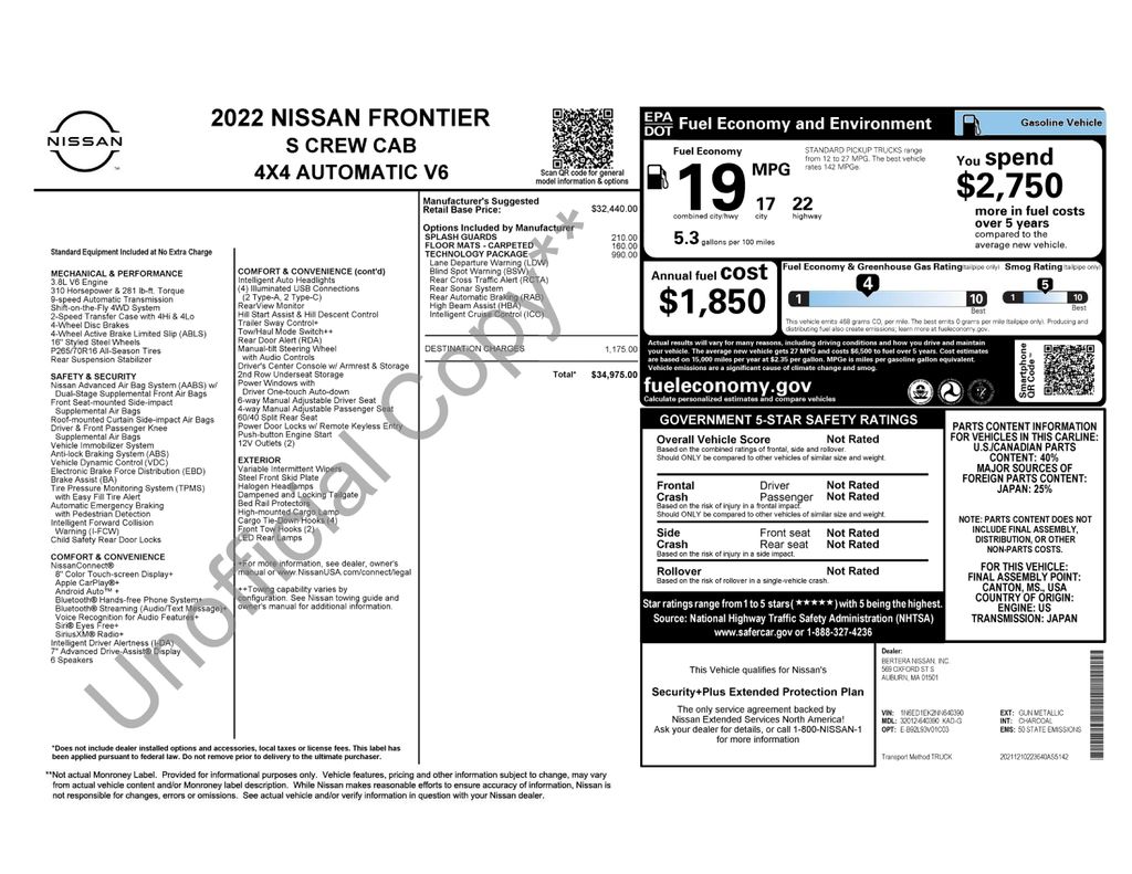 nissan frontier 2022 1N6ED1EK2NN640390 image nissan frontier 2022 1N6ED1EK2NN640390 image