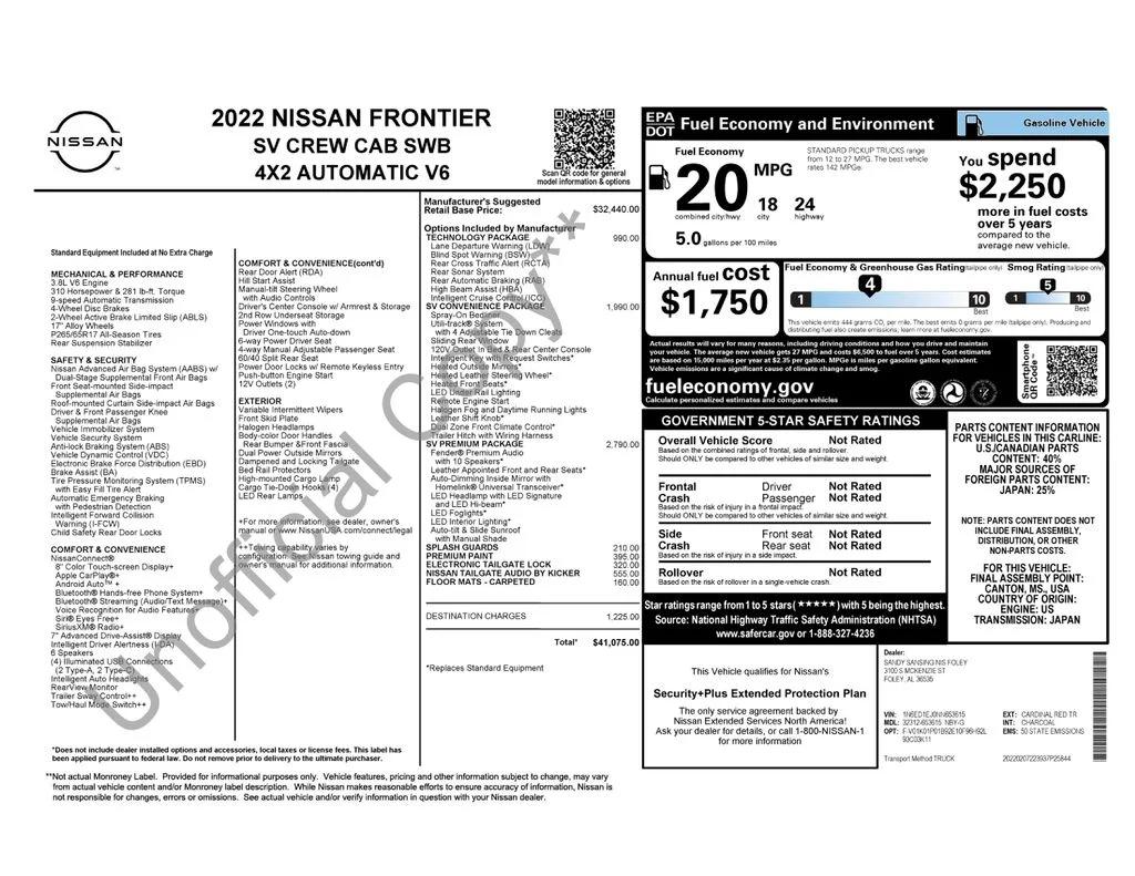 nissan frontier 2022 1N6ED1EJ0NN653615 image nissan frontier 2022 1N6ED1EJ0NN653615 image
