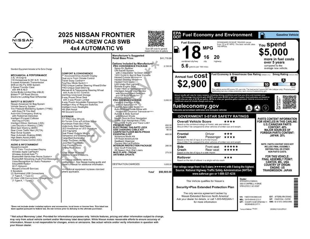 nissan frontier 2025 1N6ED1EK0SN654445 image nissan frontier 2025 1N6ED1EK0SN654445 image