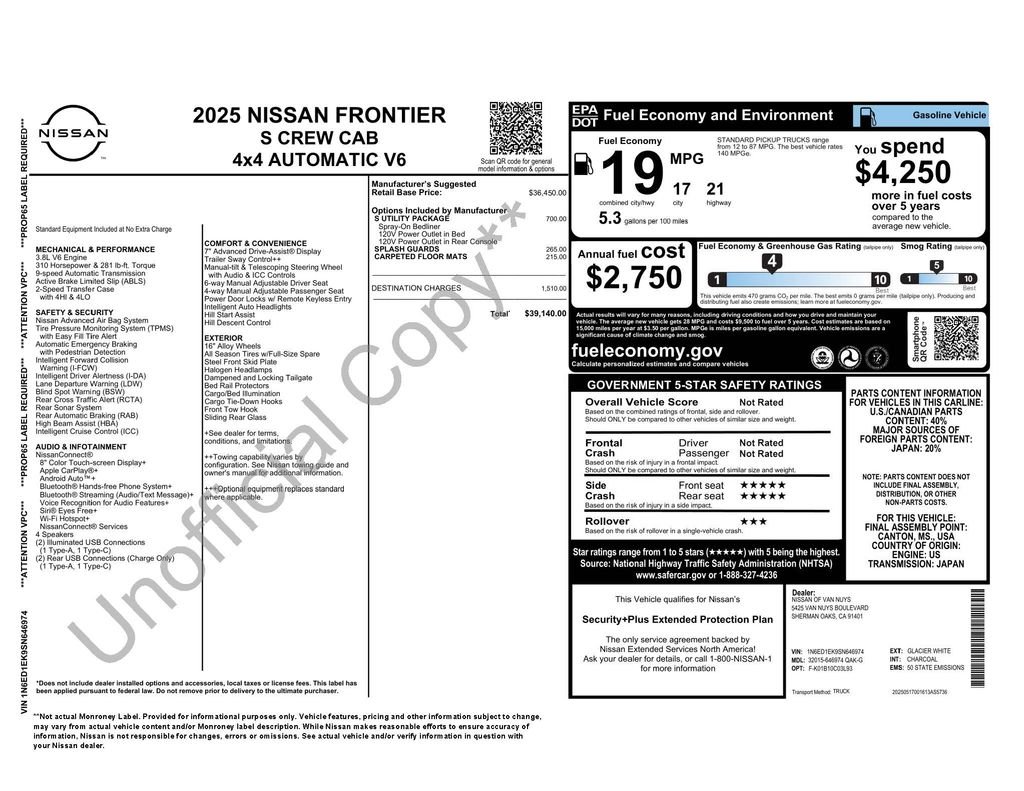 nissan frontier 2025 1N6ED1EK9SN646974 image nissan frontier 2025 1N6ED1EK9SN646974 image