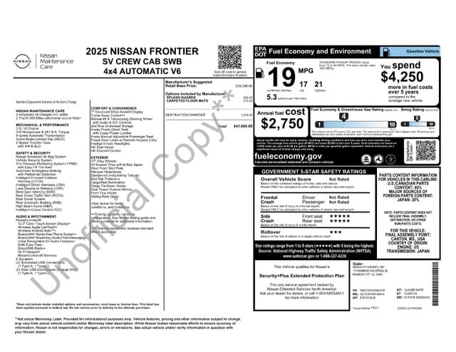 nissan frontier 2025 1N6ED1EK8SN640339 image nissan frontier 2025 1N6ED1EK8SN640339 image