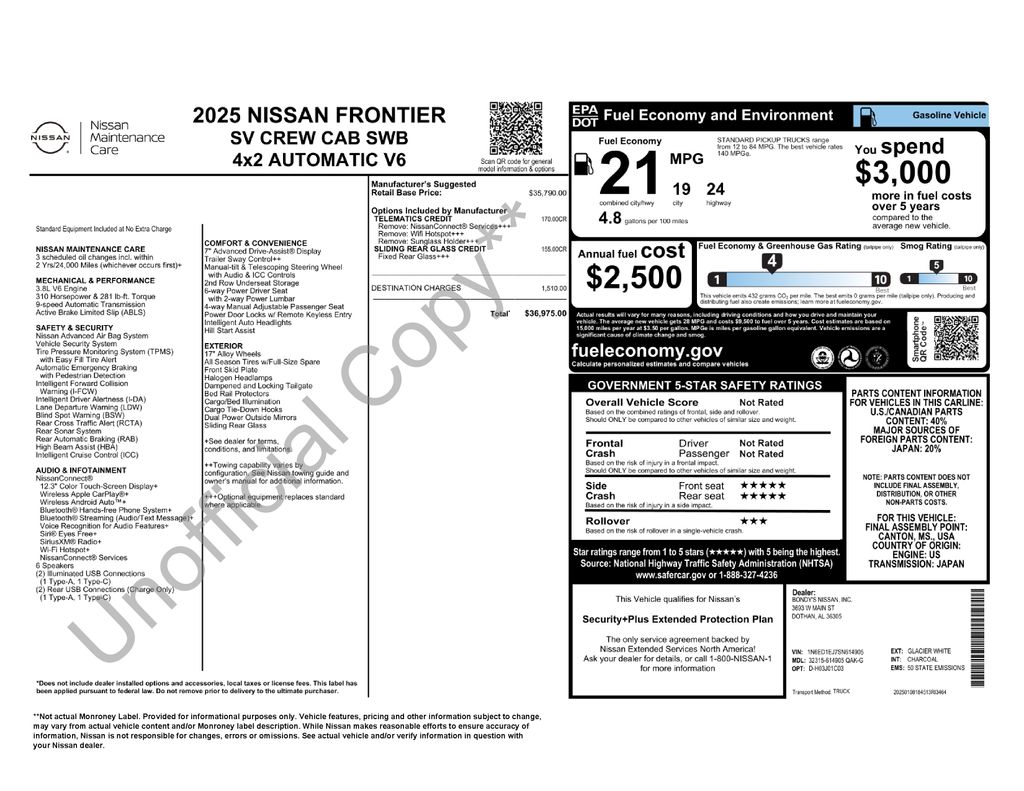 nissan frontier 2025 1N6ED1EJ7SN614905 image nissan frontier 2025 1N6ED1EJ7SN614905 image