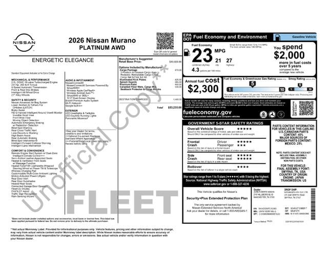 nissan murano 2026 5N1AZ3DS9TC102953 image nissan murano 2026 5N1AZ3DS9TC102953 image