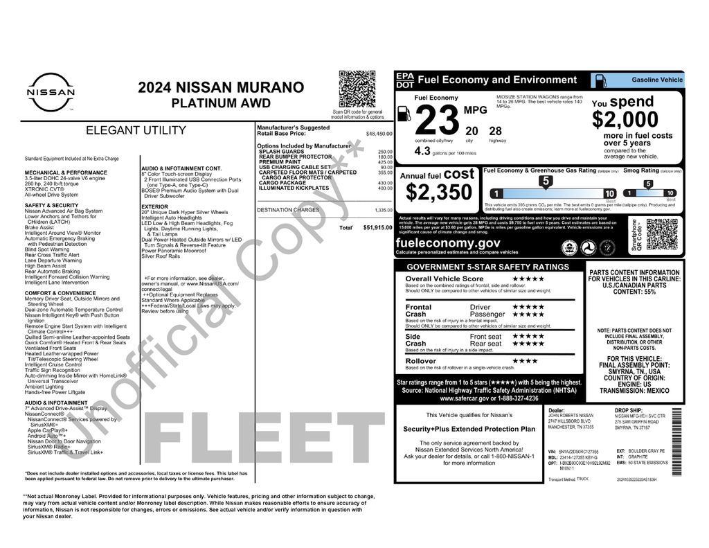 nissan murano 2024 5N1AZ2DS0RC127355 image nissan murano 2024 5N1AZ2DS0RC127355 image