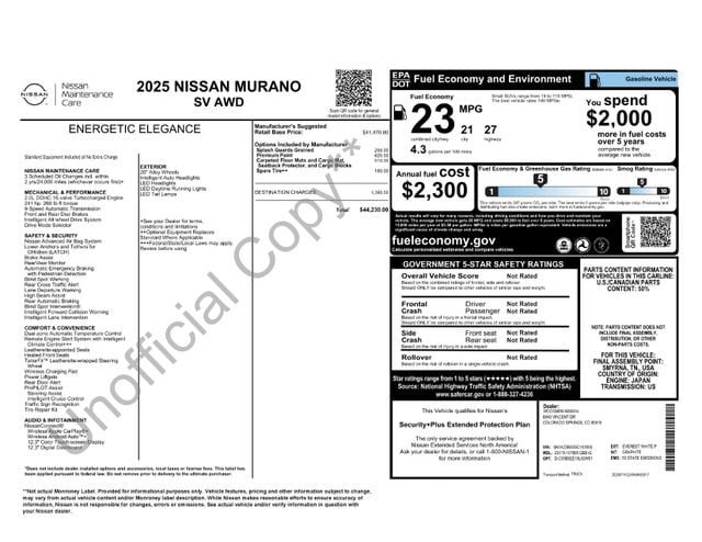 nissan murano 2025 5N1AZ3BS0SC107895 image nissan murano 2025 5N1AZ3BS0SC107895 image
