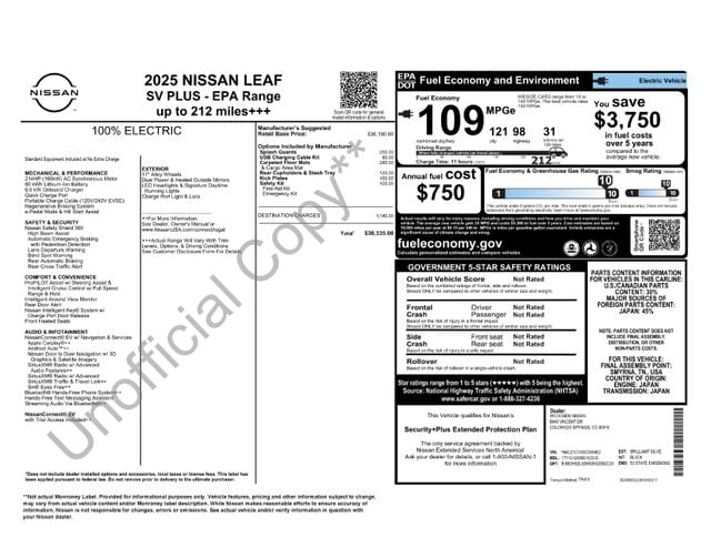 nissan leaf 2025 1N4CZ1CVXSC559692 image nissan leaf 2025 1N4CZ1CVXSC559692 image