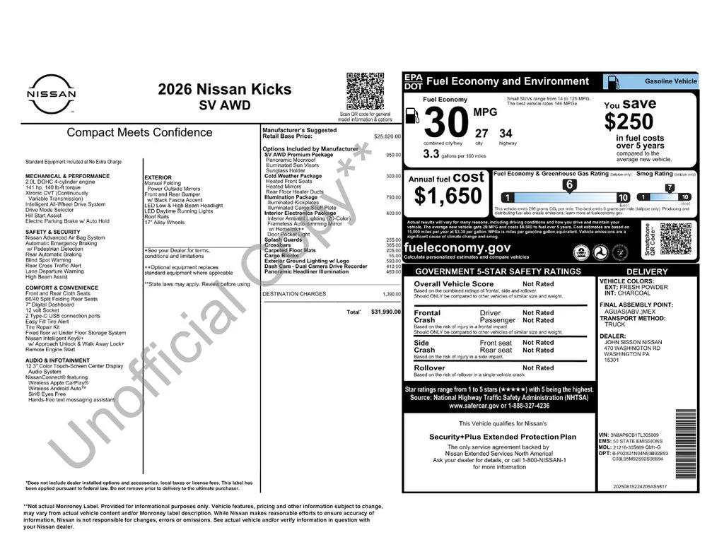 nissan kicks 2026 3N8AP6CB1TL305809 image nissan kicks 2026 3N8AP6CB1TL305809 image
