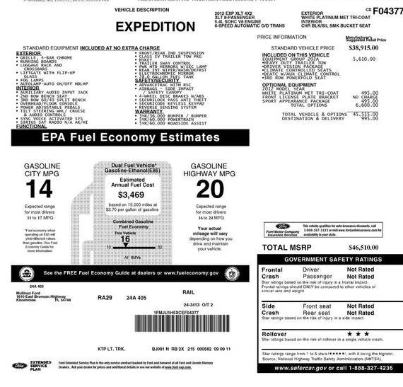 FORD EXPEDITION 2012 1FMJU1H5XCEF04377 image