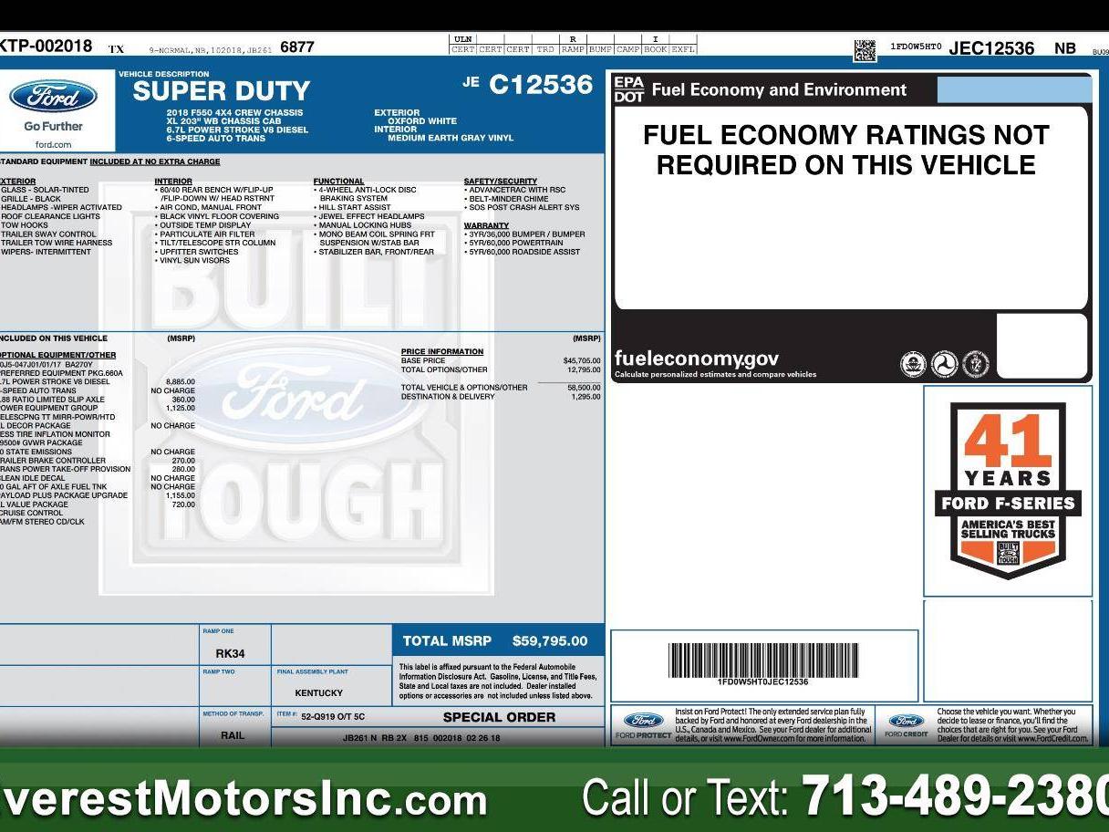 FORD F-550 2018 1FD0W5HT0JEC12536 image