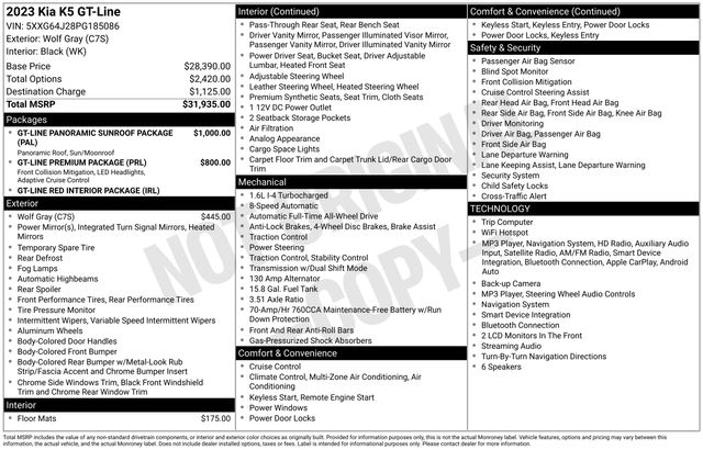 kia k5 2023 5XXG64J28PG185086 image kia k5 2023 5XXG64J28PG185086 image