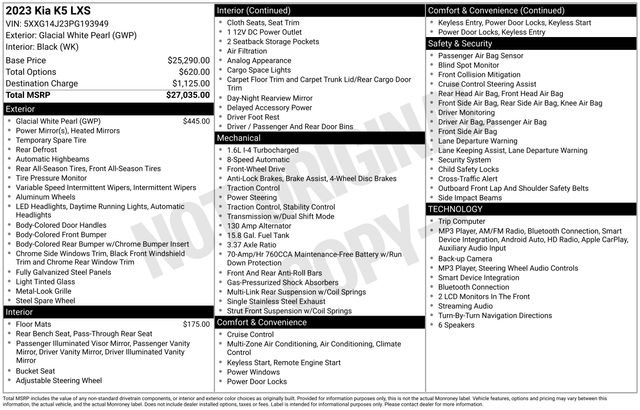 kia k5 2023 5XXG14J23PG193949 image kia k5 2023 5XXG14J23PG193949 image