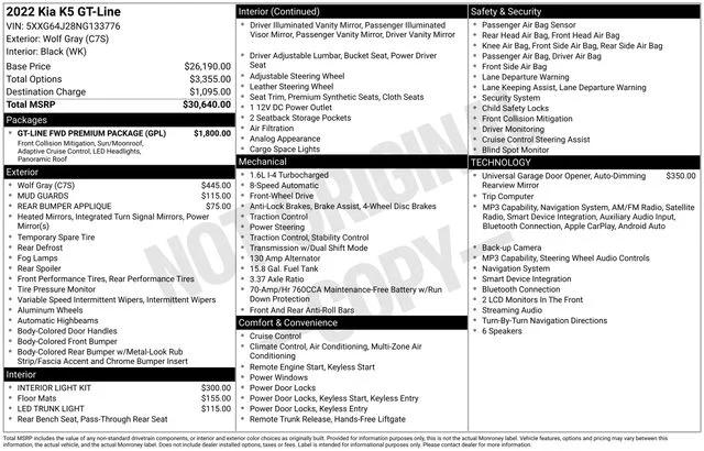 kia k5 2022 5XXG64J28NG133776 image kia k5 2022 5XXG64J28NG133776 image