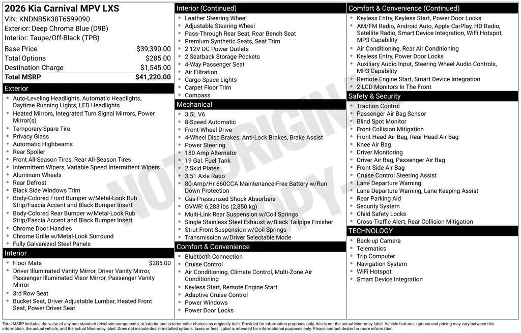 kia carnival 2026 KNDNB5K38T6599090 image kia carnival 2026 KNDNB5K38T6599090 image