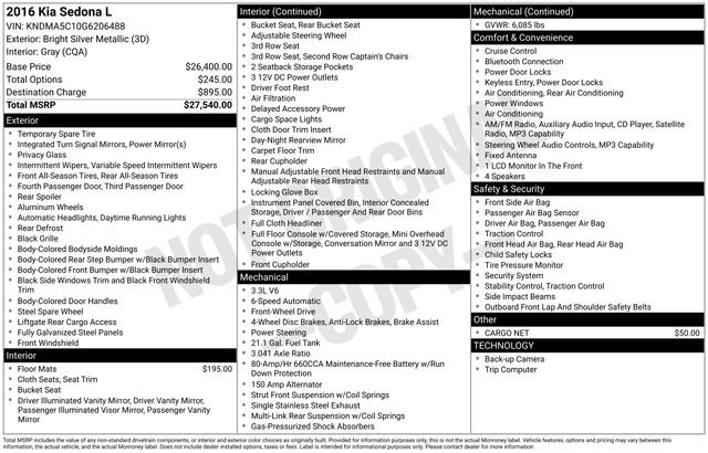 kia sedona 2016 KNDMA5C10G6206488 image kia sedona 2016 KNDMA5C10G6206488 image